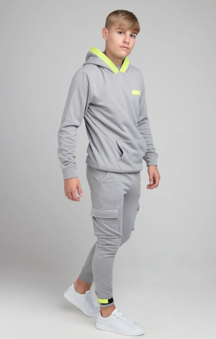 Boys Illusive Grey Taped Overhead Hoodie - Image 2