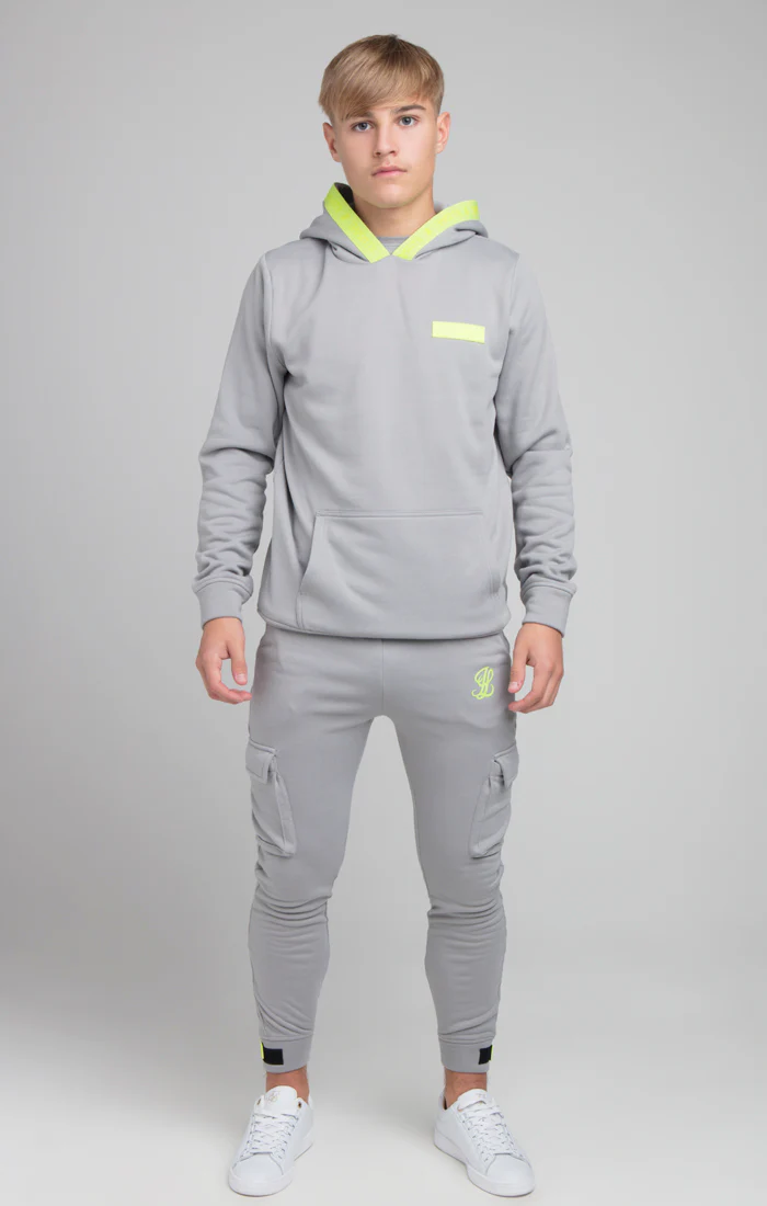 Boys Illusive Grey Taped Overhead Hoodie - Image 3