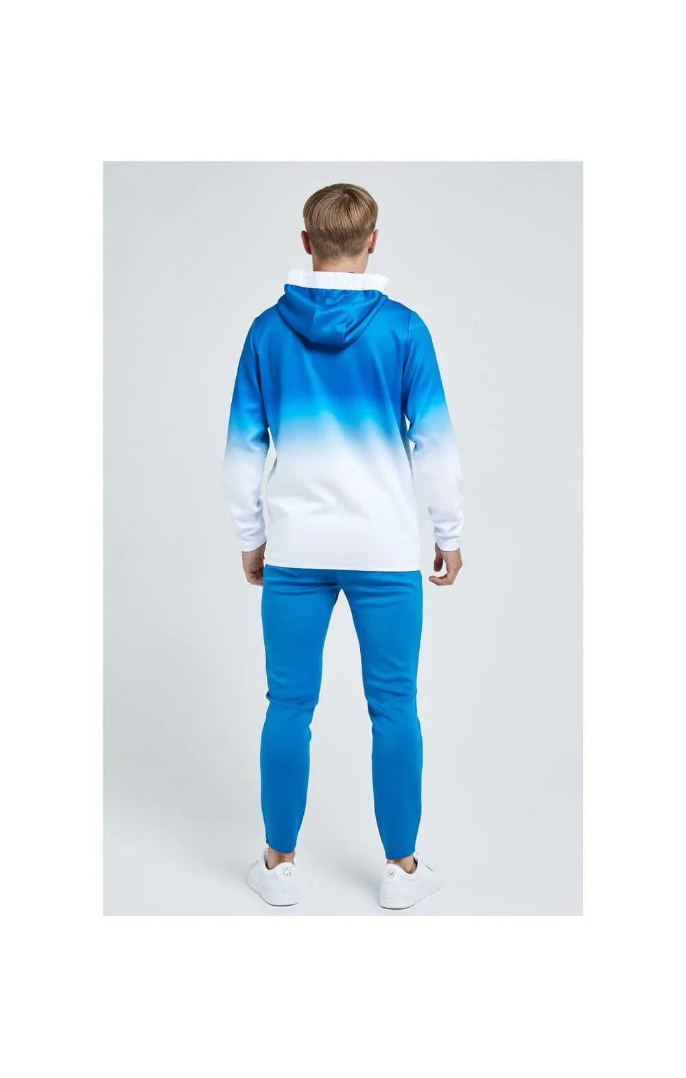 Illusive London Elevate Agility Zip Through Hoodie - Blue & White - Image 6