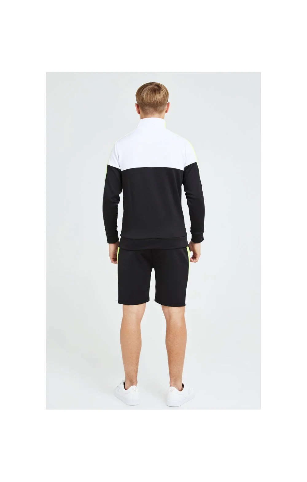 Illusive London Fade Funnel Neck Hoodie - Black,White & Neon Yellow - Image 13