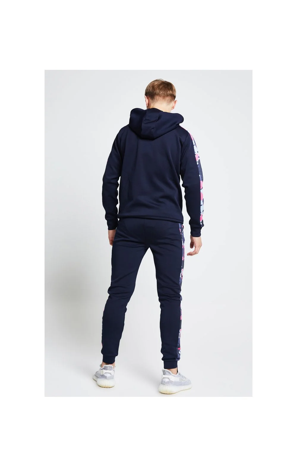 Illusive London Fade Panel Cuffed Joggers – Navy & Neon Pink Camo - Image 7