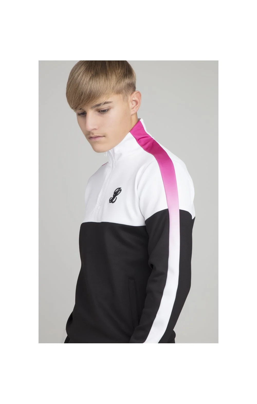 Illusive London Fade Panel Funnel Neck - White