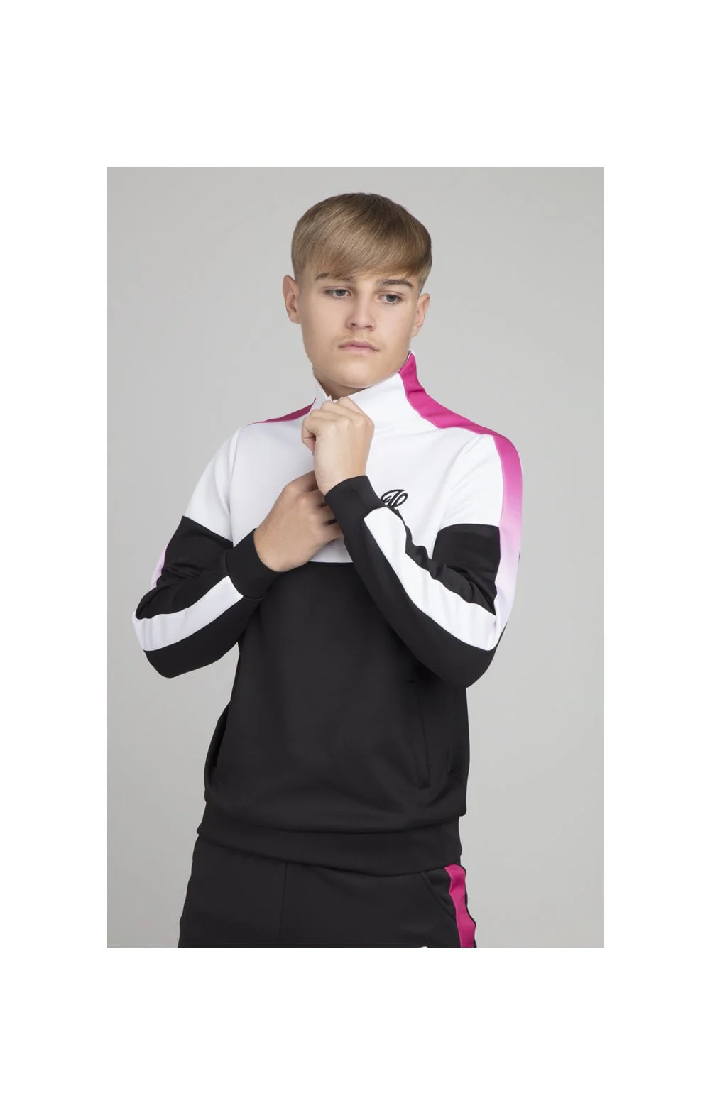 Illusive London Fade Panel Funnel Neck - White - Image 2