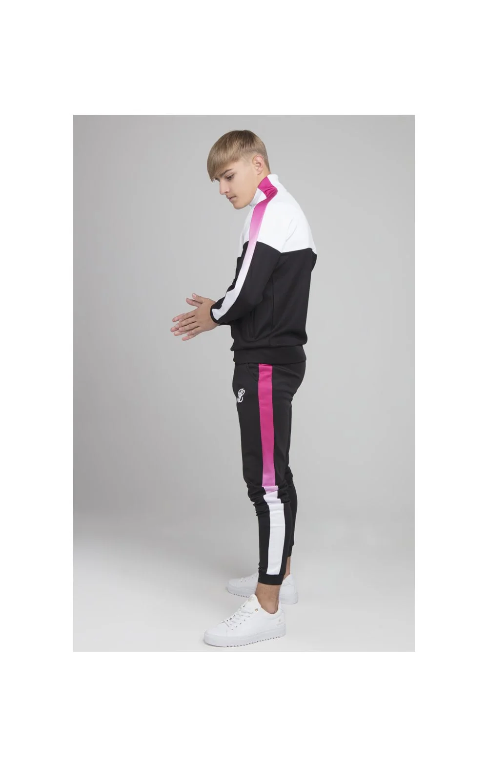 Illusive London Fade Panel Funnel Neck - White - Image 3