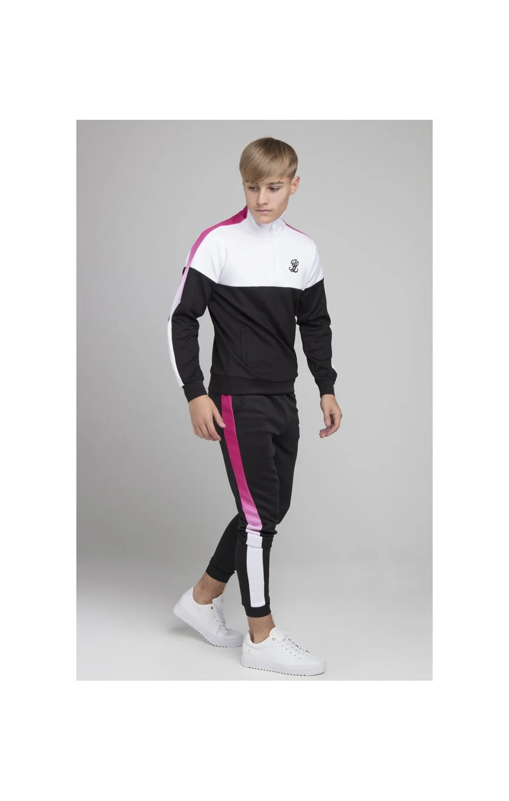 Illusive London Fade Panel Funnel Neck - White - Image 4