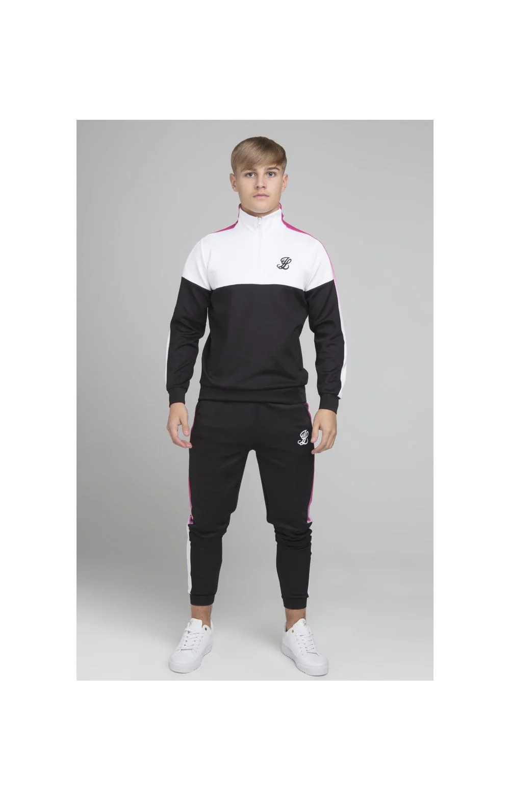 Illusive London Fade Panel Funnel Neck - White - Image 5