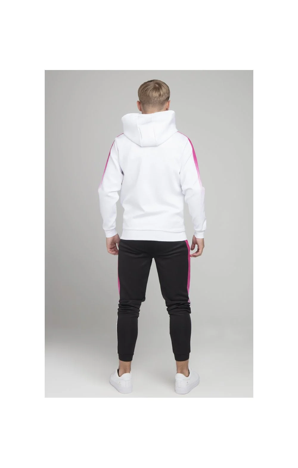 Illusive London Fade Panel Zip Through - White & Pink - Image 5