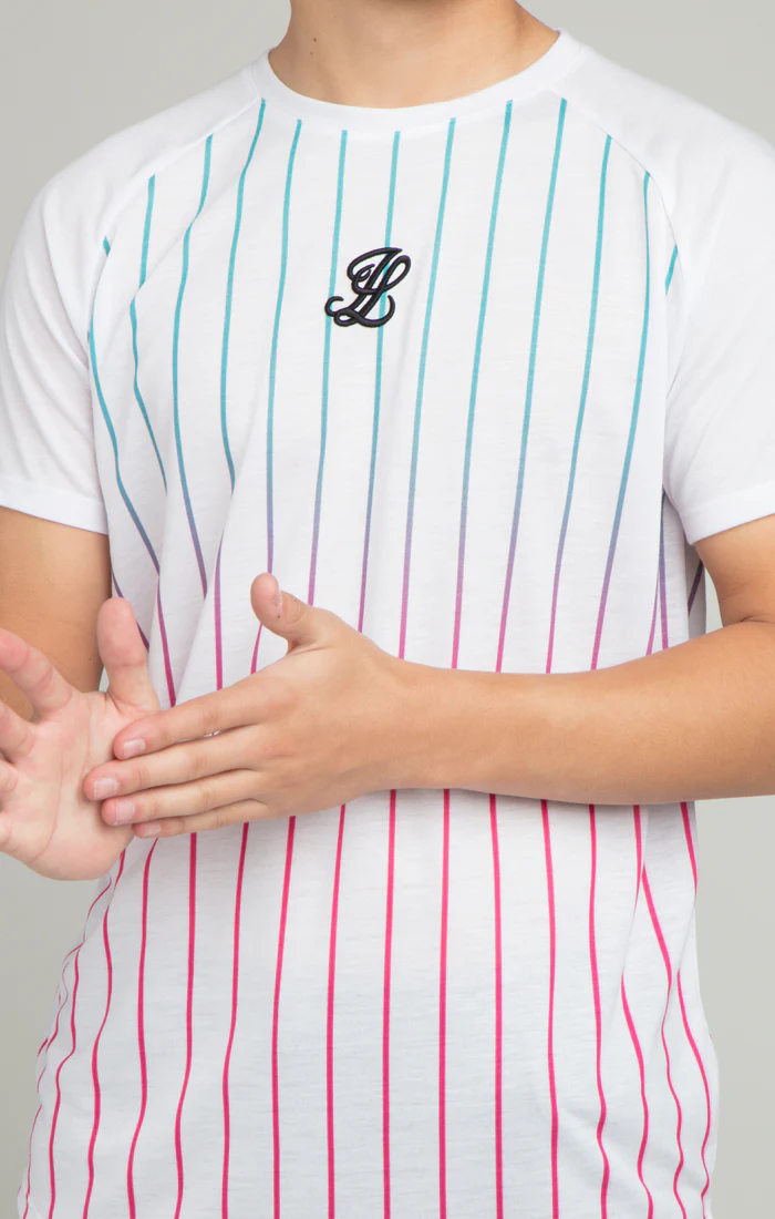 Illusive London Fade Stripe Tee - White - Image 2