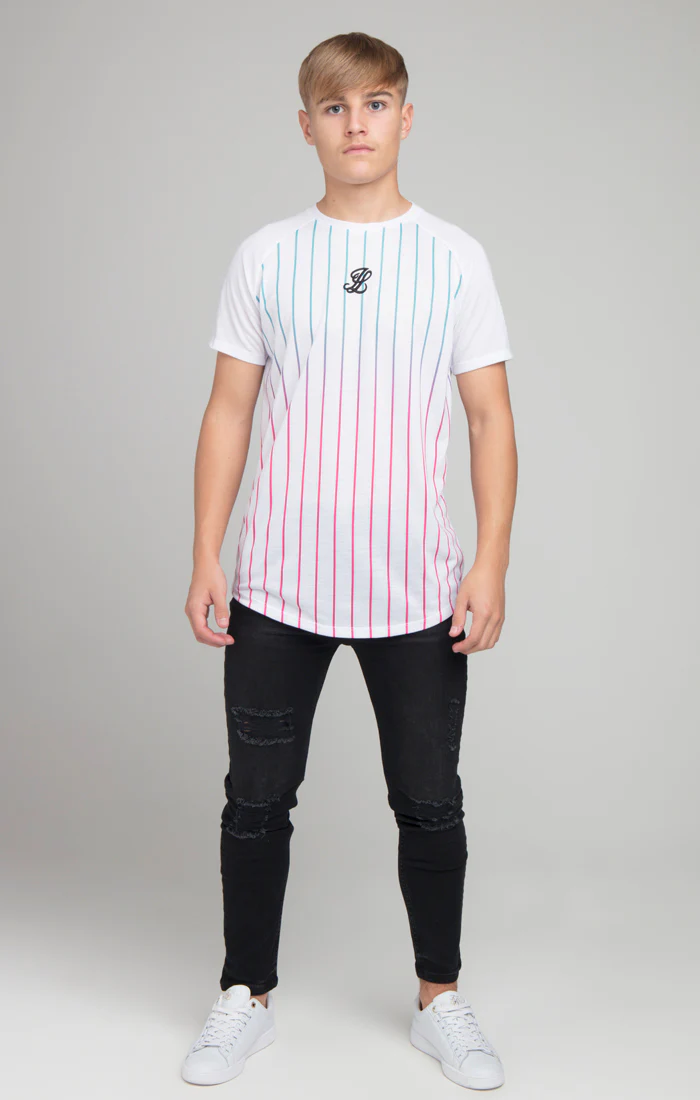 Illusive London Fade Stripe Tee - White - Image 3