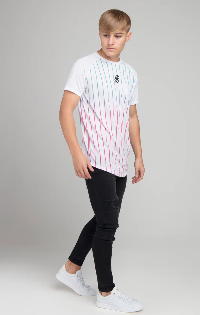 Illusive London Fade Stripe Tee - White - Image 4