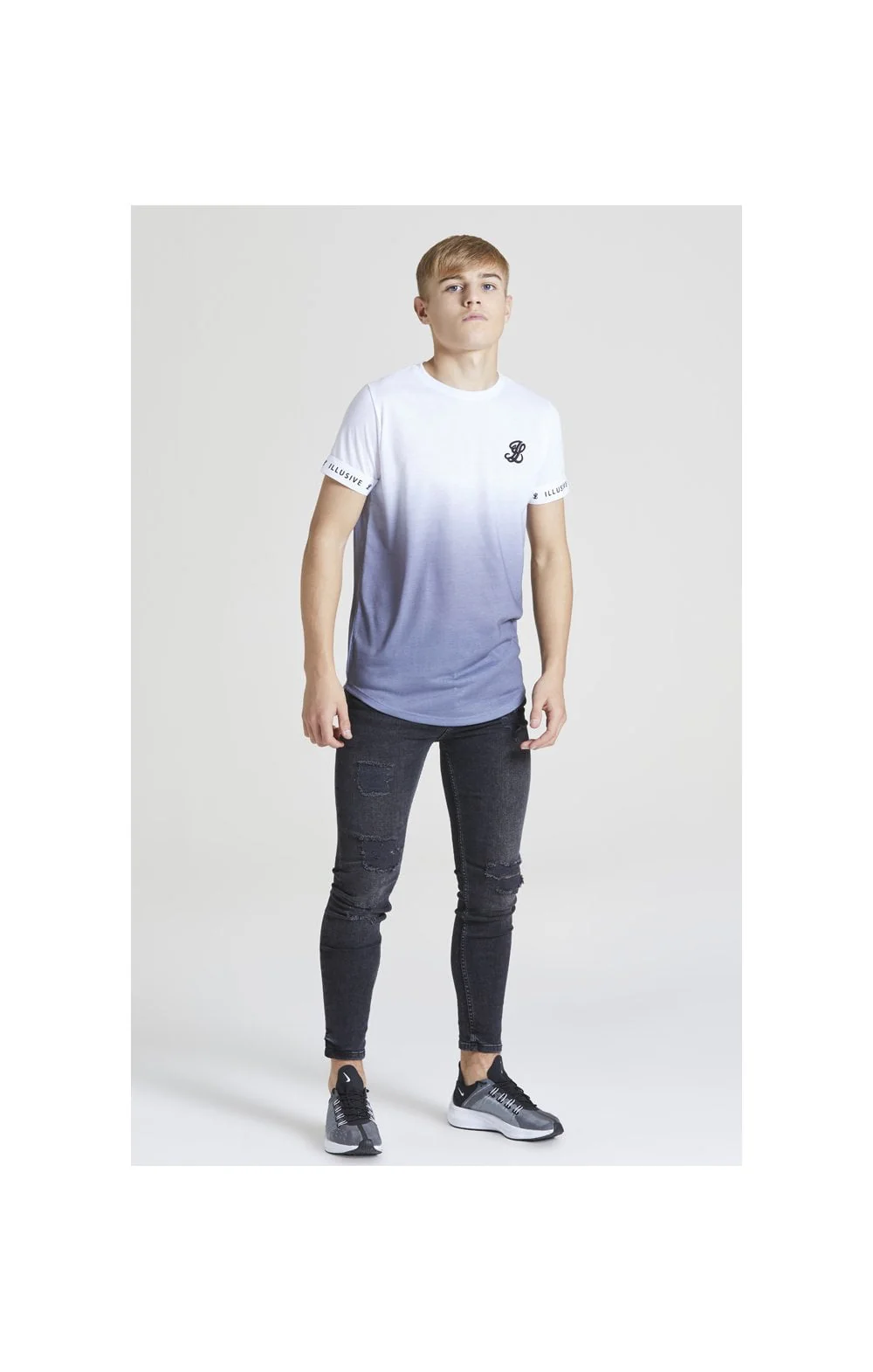 Illusive London Fade Tech Tee – White & Grey - Image 3