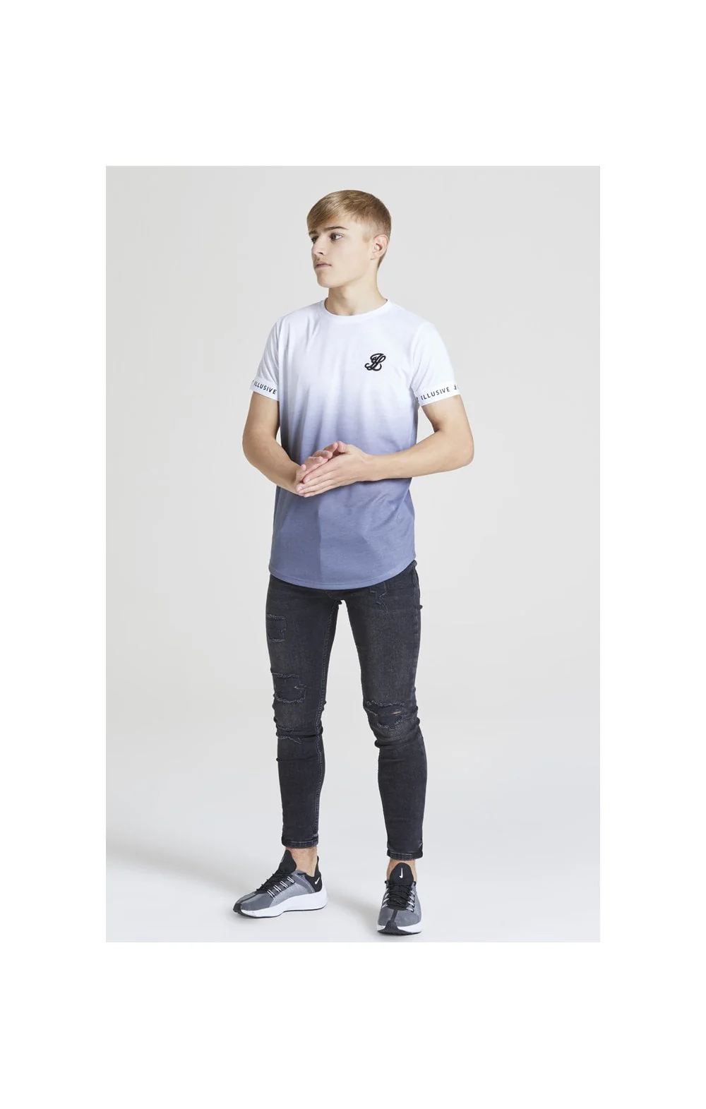 Illusive London Fade Tech Tee – White & Grey - Image 4