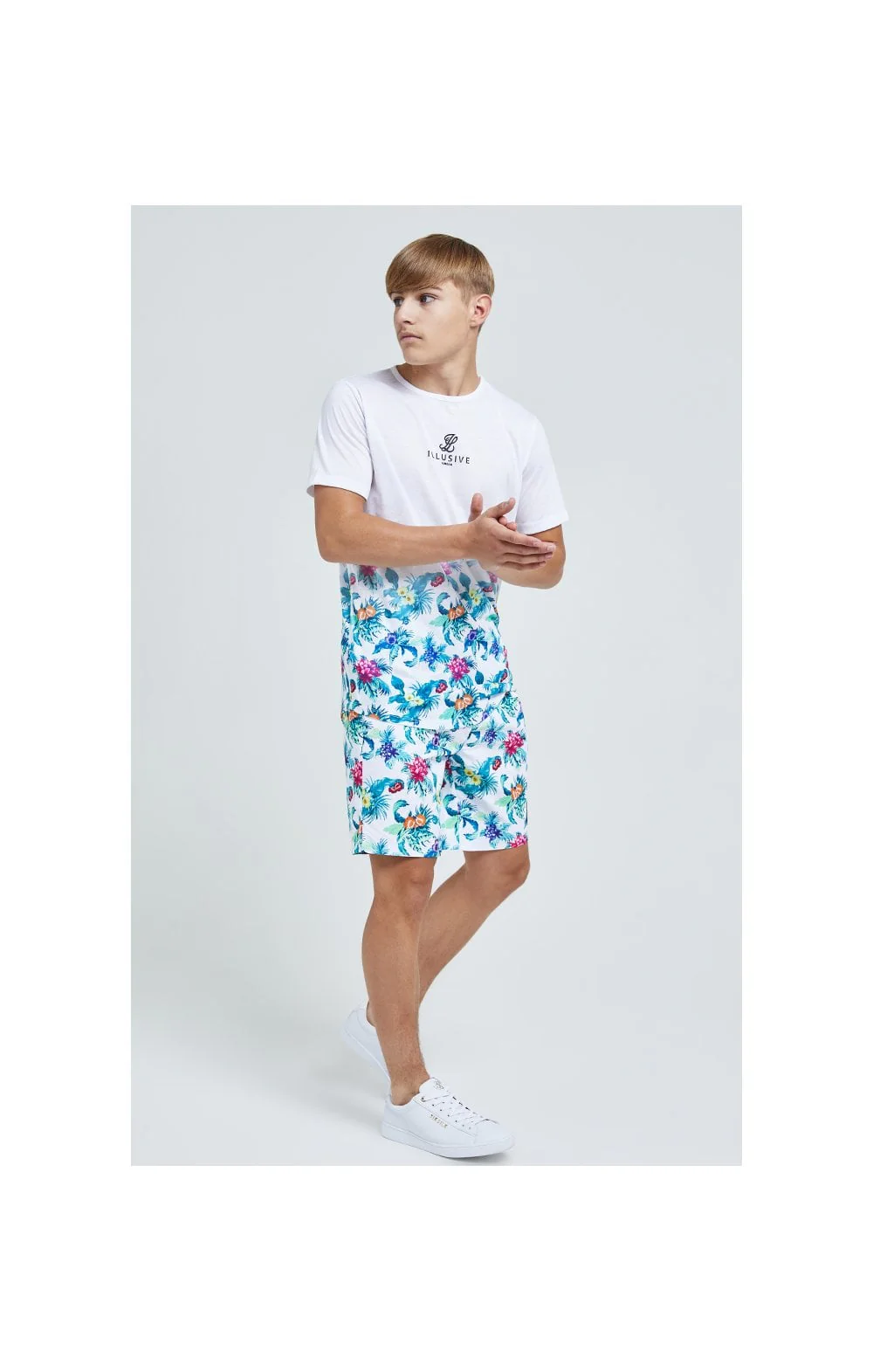 Illusive London Fade Tee – White & Floral - Image 4
