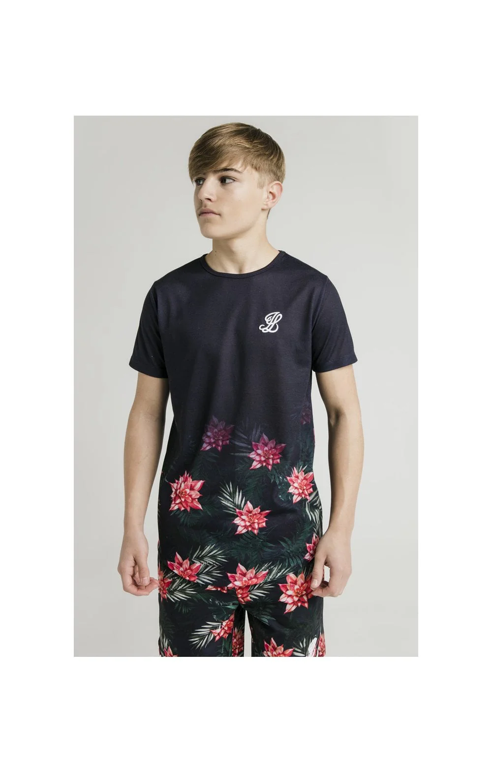 Illusive London Floral Fade Tee - Navy - Image 2