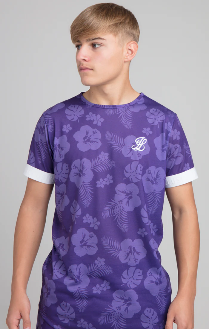 Boys Illusive Purple Floral T-Shirt