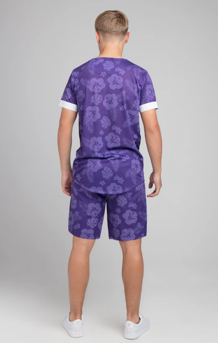 Boys Illusive Purple Floral T-Shirt - Image 5