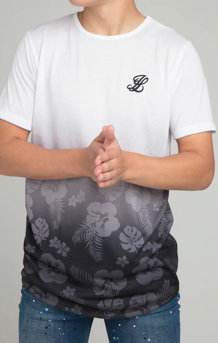 Boys Illusive White Floral Fade T-Shirt - Image 2