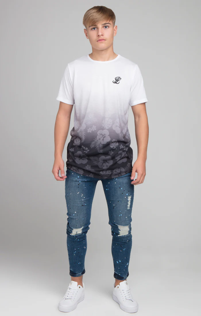 Boys Illusive White Floral Fade T-Shirt - Image 3