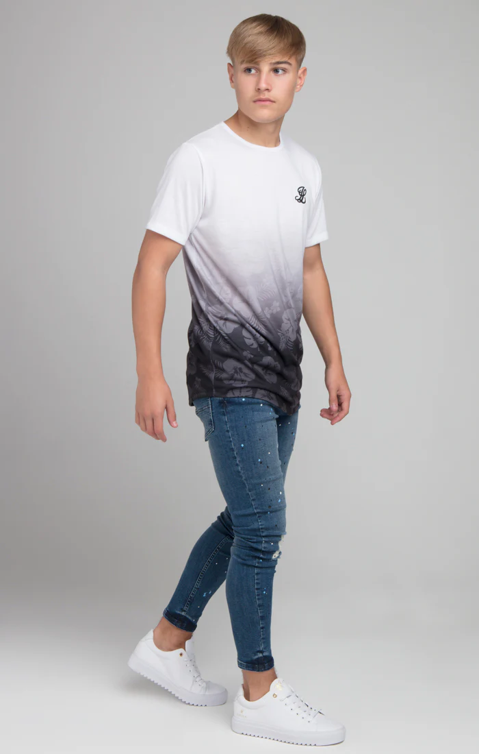 Boys Illusive White Floral Fade T-Shirt - Image 4