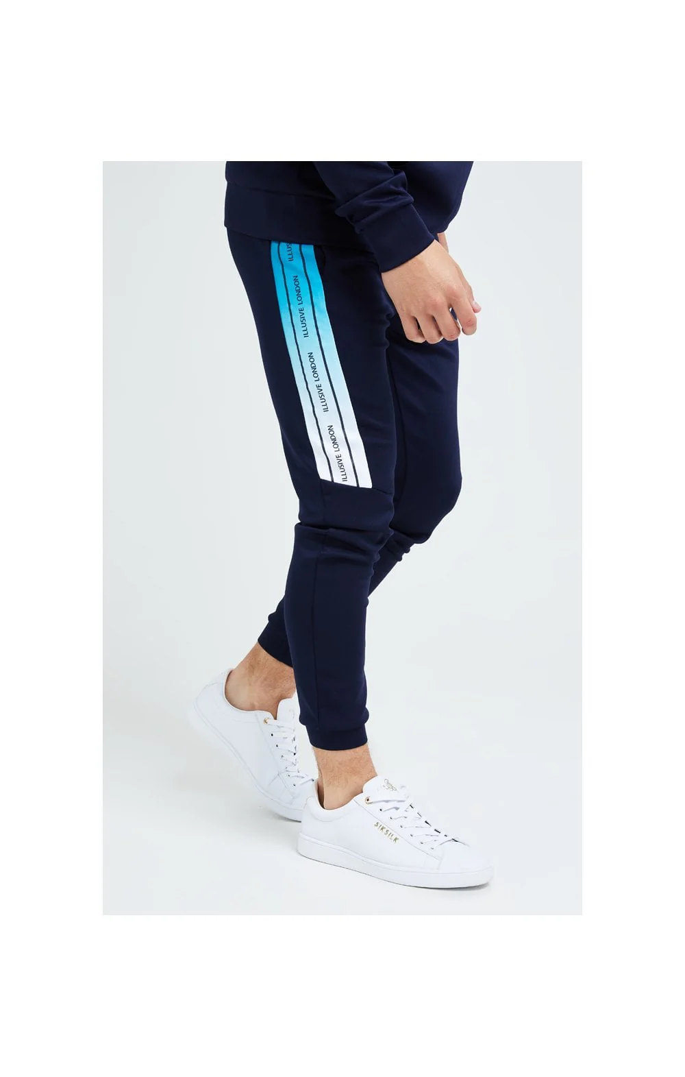 Illusive London Flux Taped Joggers - Navy & Blue - Image 2