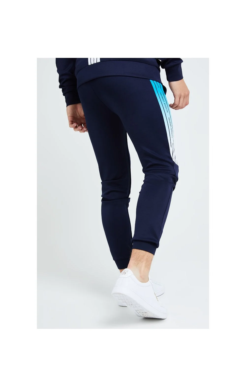 Illusive London Flux Taped Joggers - Navy & Blue - Image 3