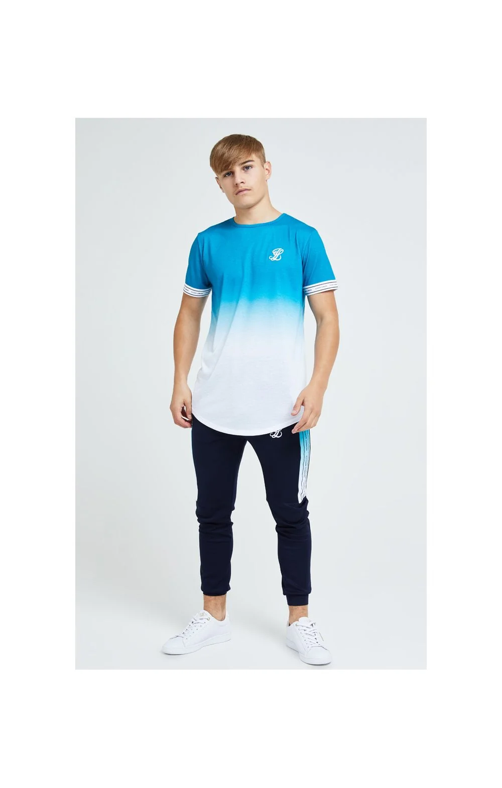 Illusive London Flux Taped Joggers - Navy & Blue - Image 4