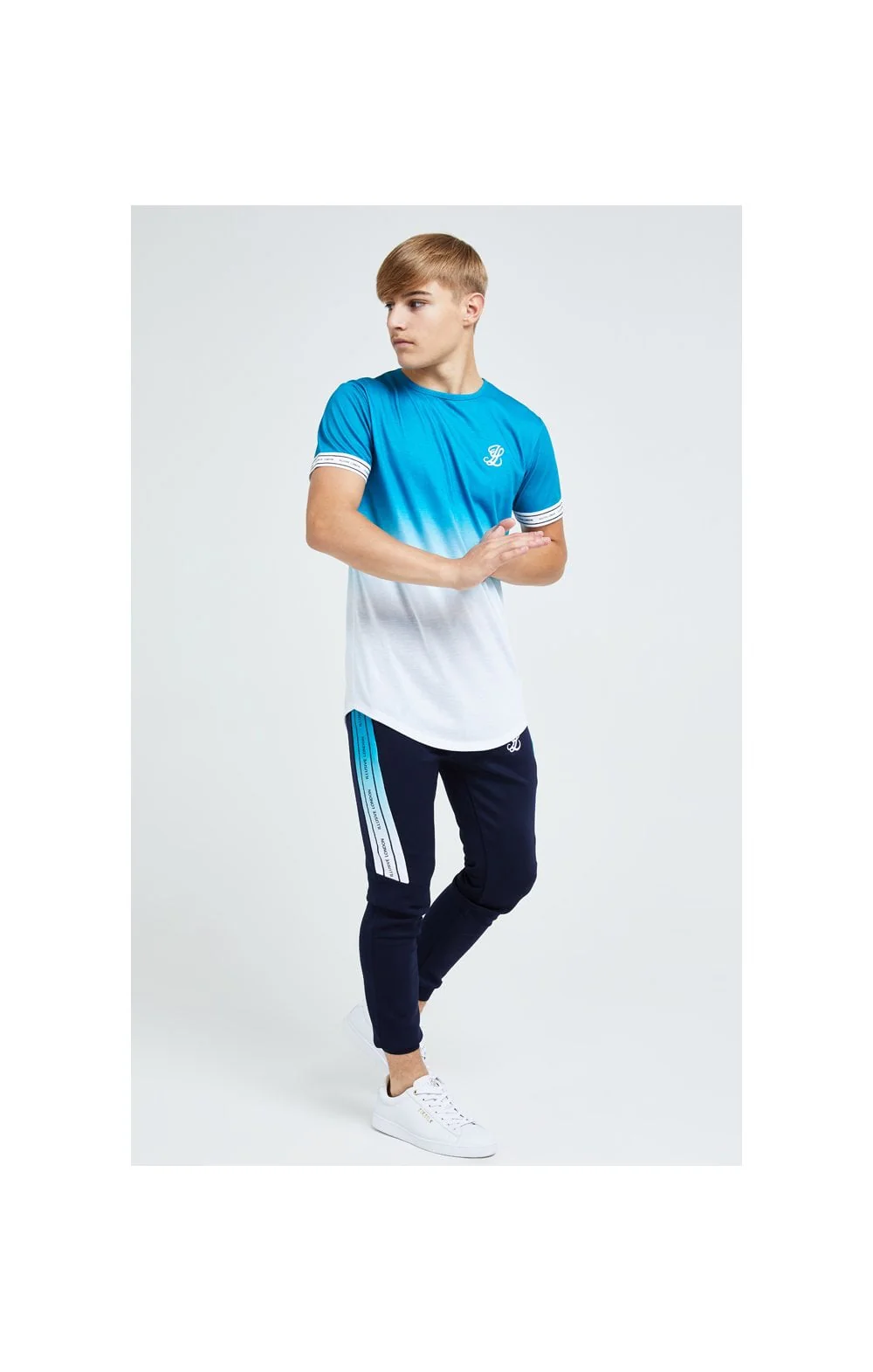 Illusive London Flux Taped Joggers - Navy & Blue - Image 5