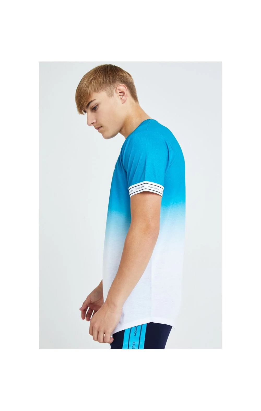 Illusive London Flux Tech Tee - Blue & White - Image 3