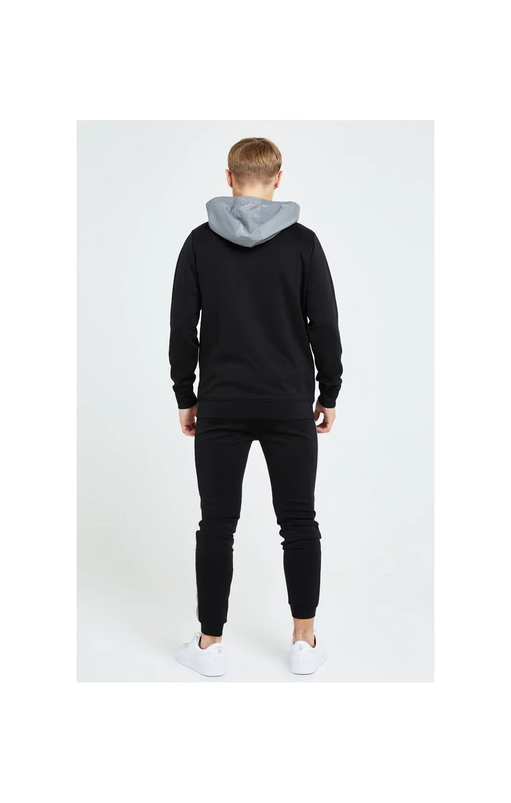 Illusive London Hybrid Overhead Hoodie - Black & Grey - Image 5