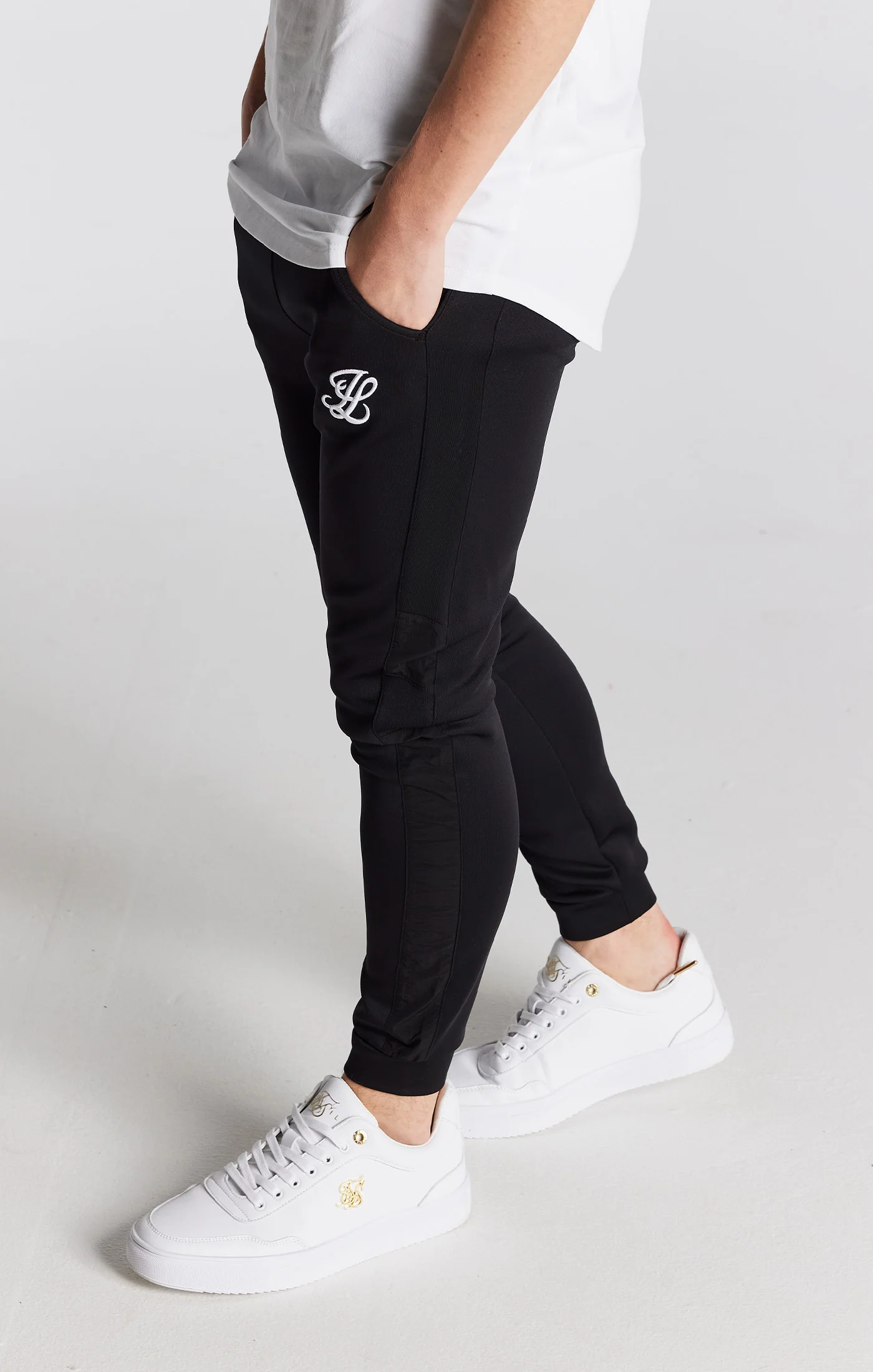 Boys Illusive Black Panelled Jogger - Image 4