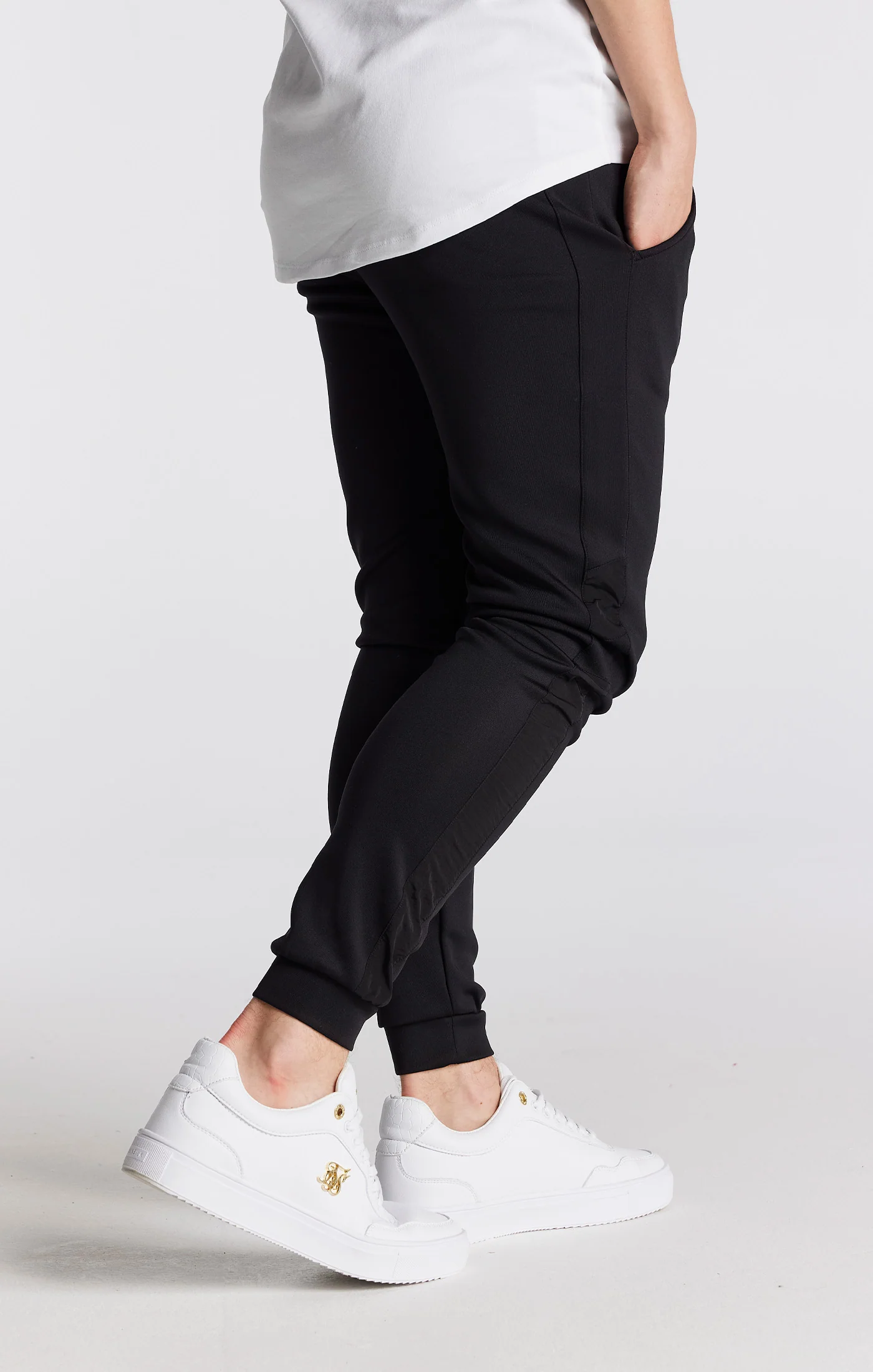 Boys Illusive Black Panelled Jogger - Image 5