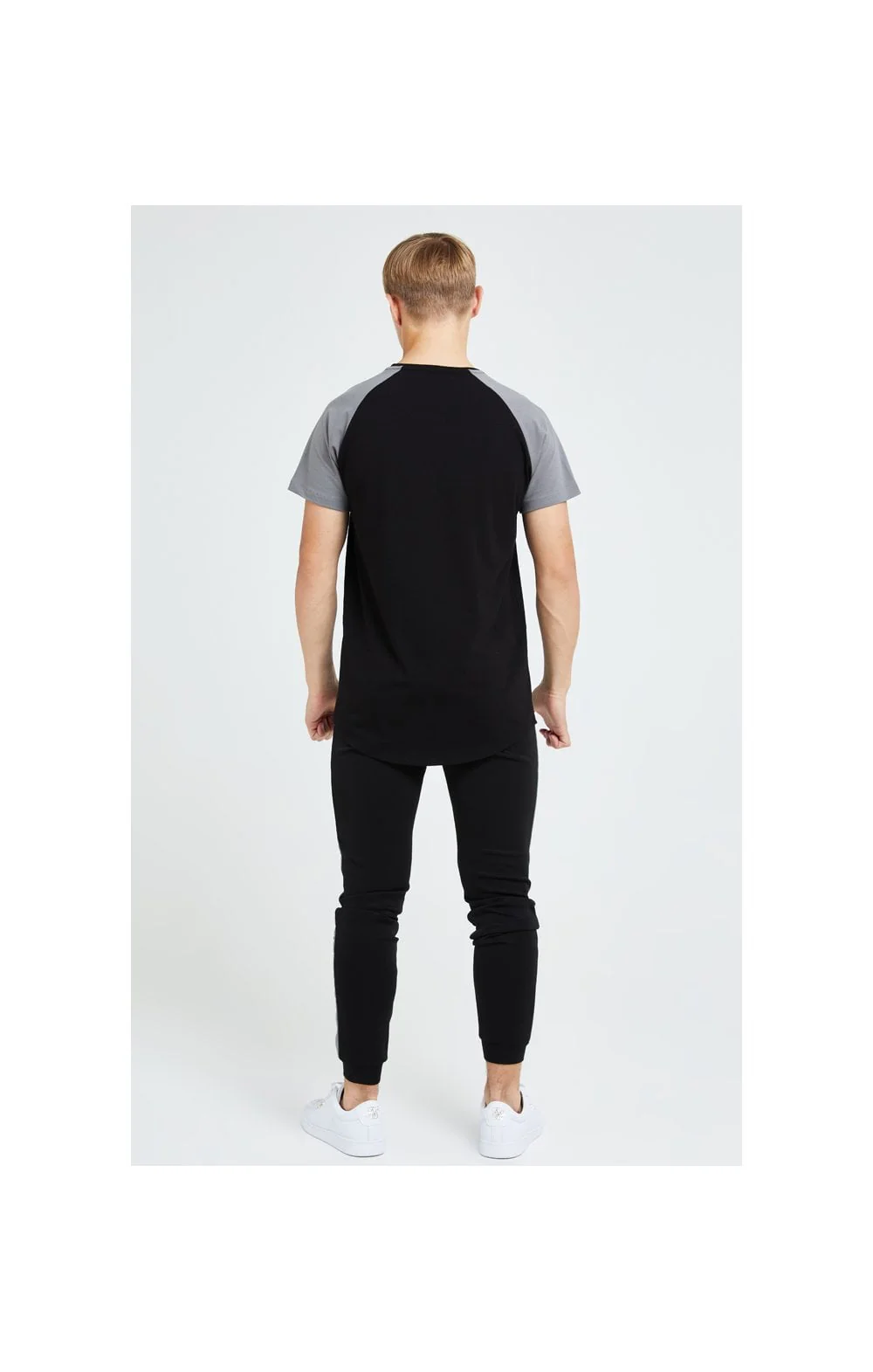 Illusive London Hybrid Raglan Tee - Black & Grey - Image 5