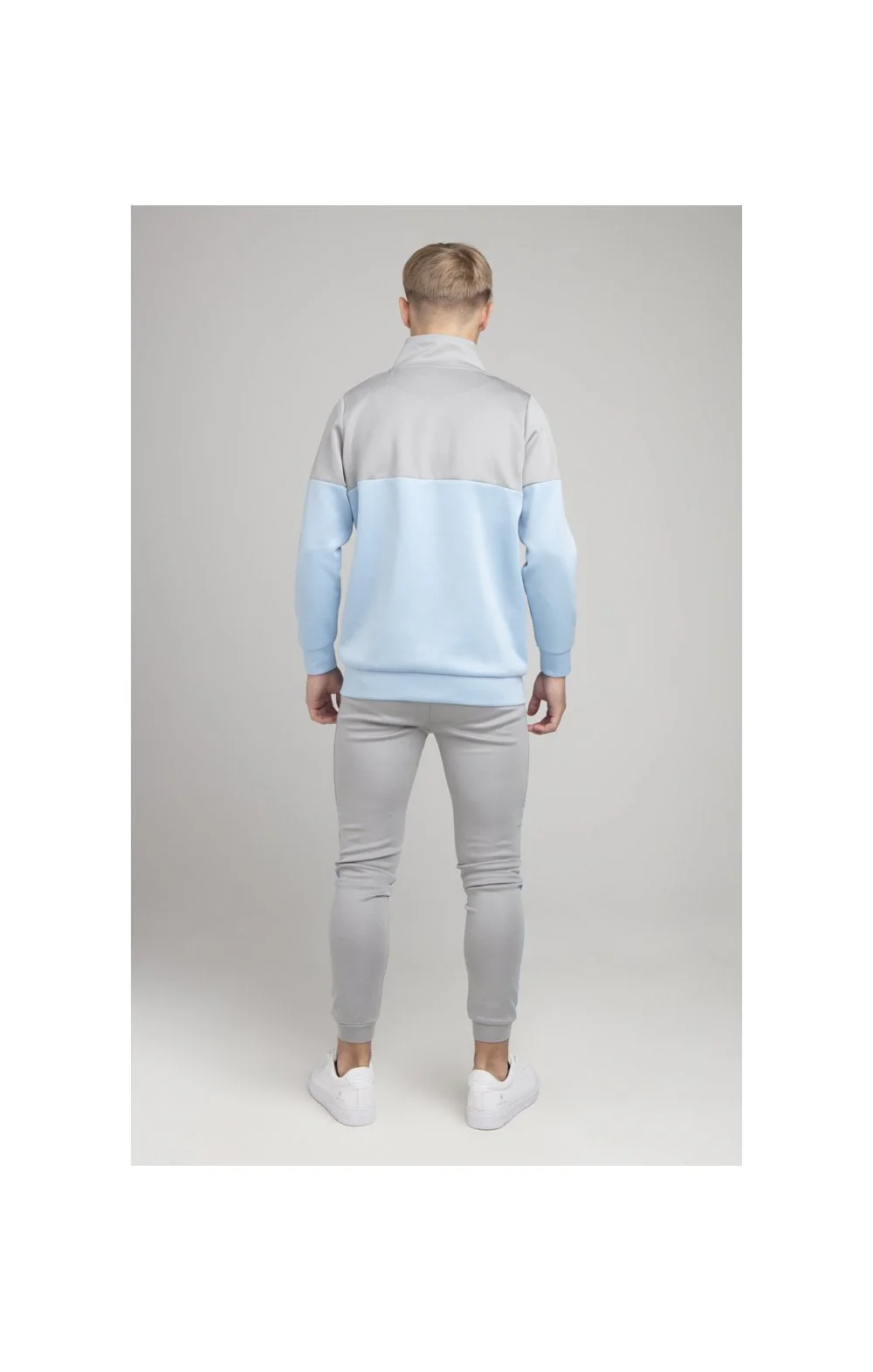 Boys Illusive Grey Cut And Sew Zip Thru Funnel Neck - Image 5