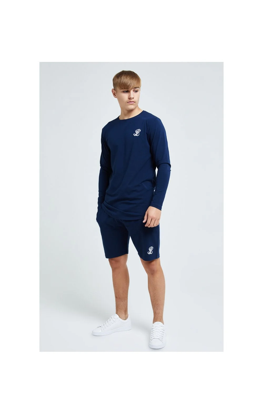 Boys Illusive Navy Essentials Long Sleeve T-Shirt - Image 3