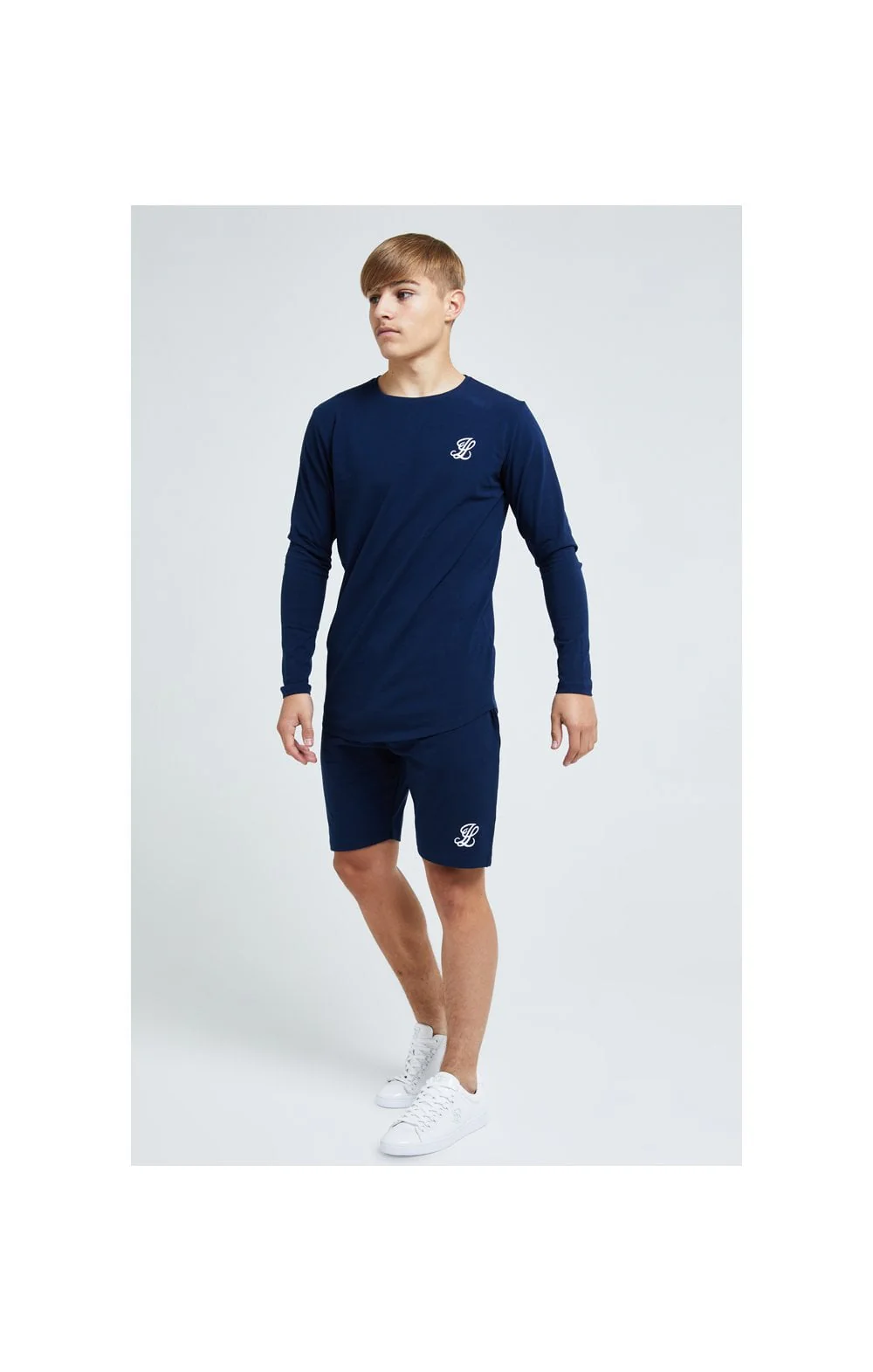 Boys Illusive Navy Essentials Long Sleeve T-Shirt - Image 4
