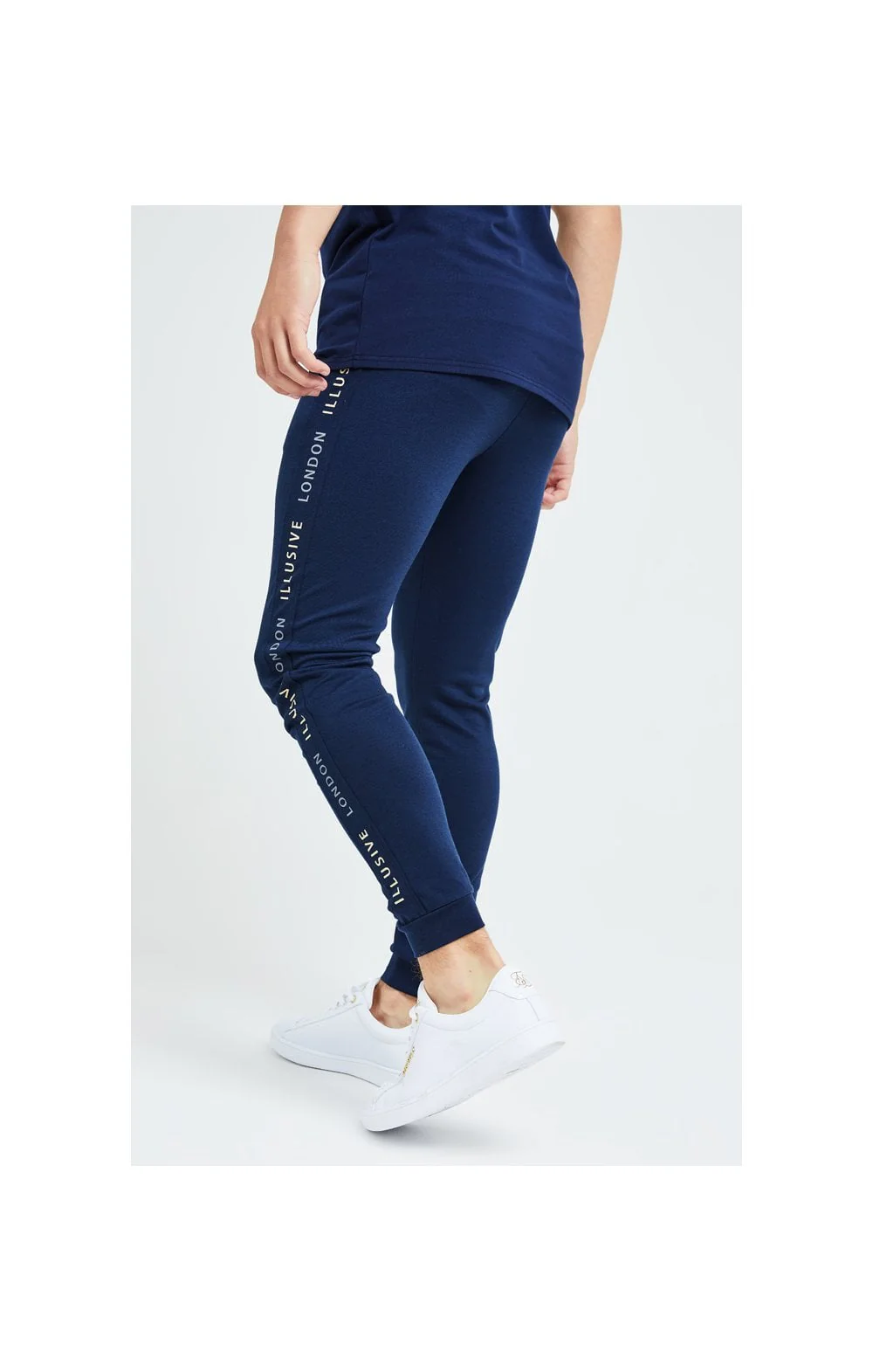 Illusive London Legacy Joggers - Navy & Cream - Image 2