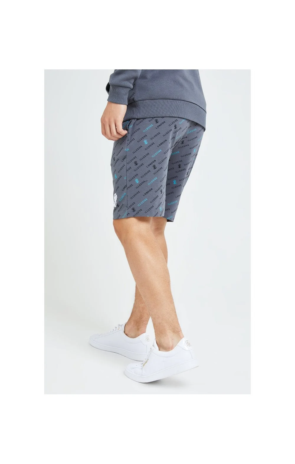Illusive London Monogram Aop Shorts - Grey - Image 3