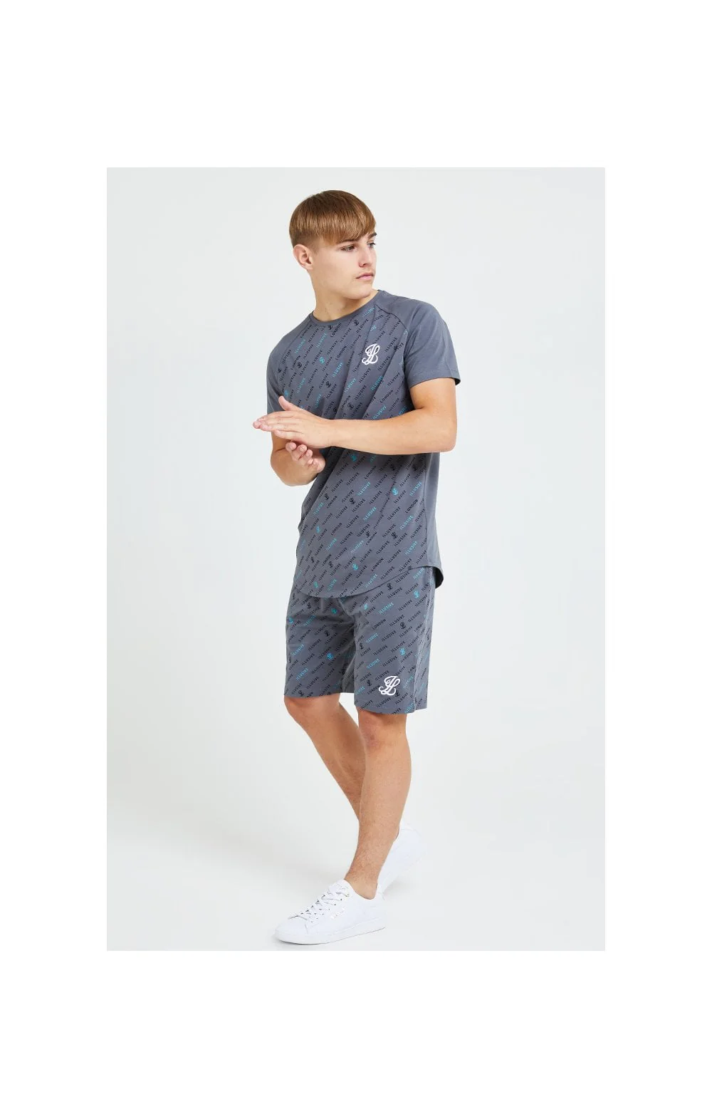 Illusive London Monogram Aop Tee - Grey - Image 3