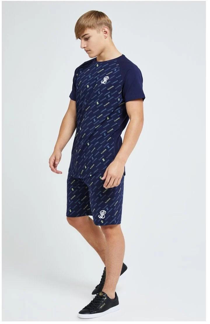 Illusive London Monogram Aop Tee - Navy - Image 6