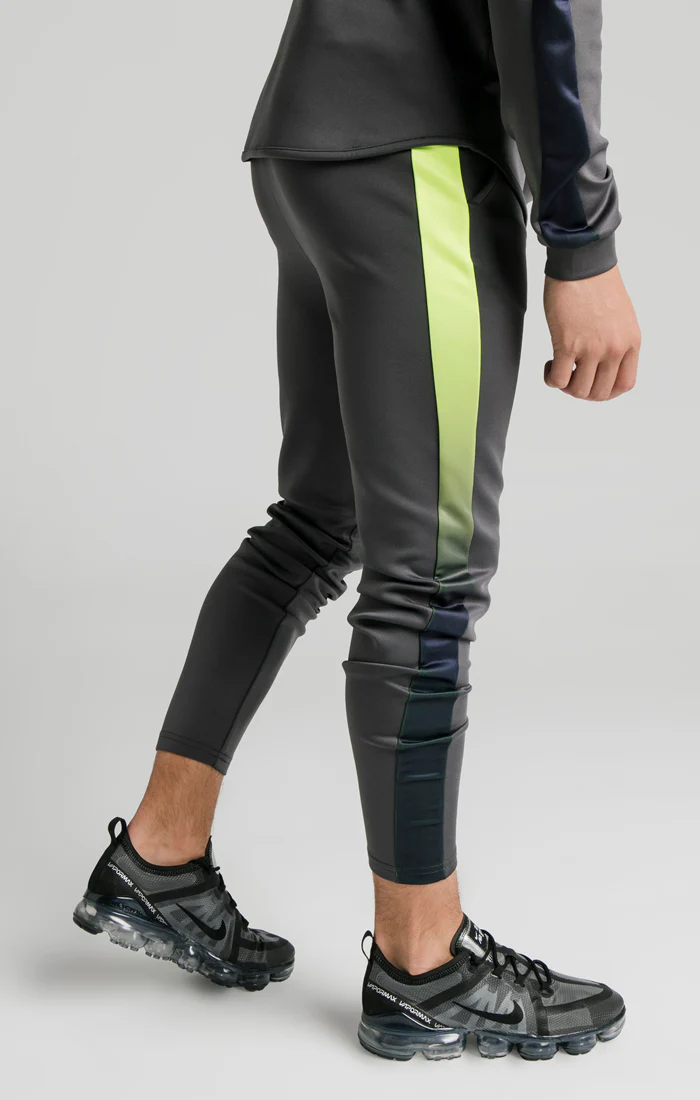 Illusive London Neon Panel Athlete Pants - Grey & Neon Yellow - Image 3