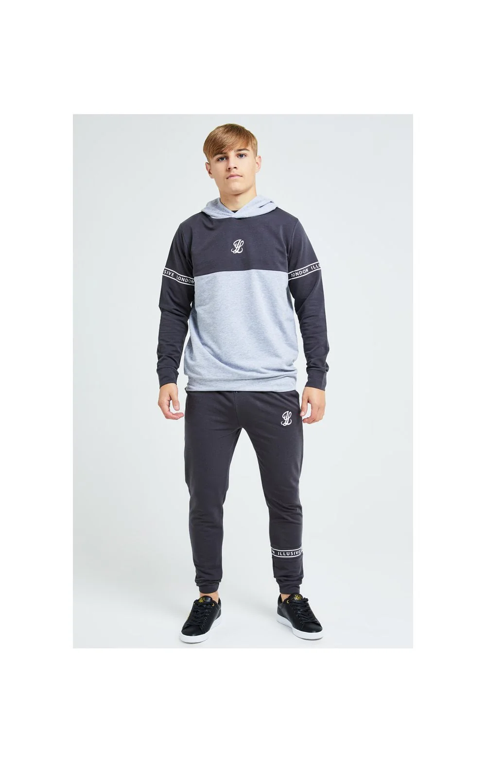 Illusive London Overhead Hoodie - Dark Grey & Light Grey Marl - Image 5