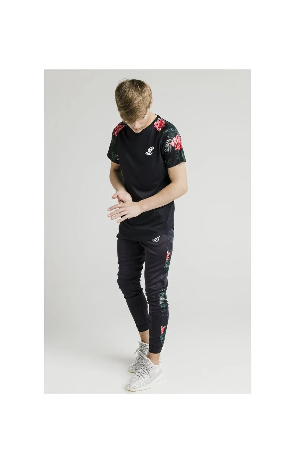 Illusive London Panel Joggers - Navy & Floral - Image 11