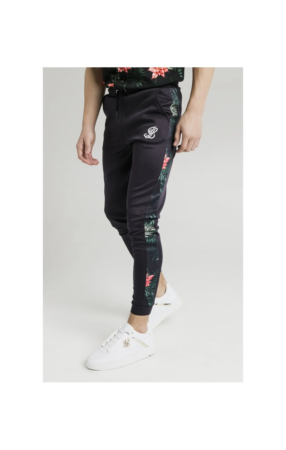 Illusive London Panel Joggers - Navy & Floral - Image 6
