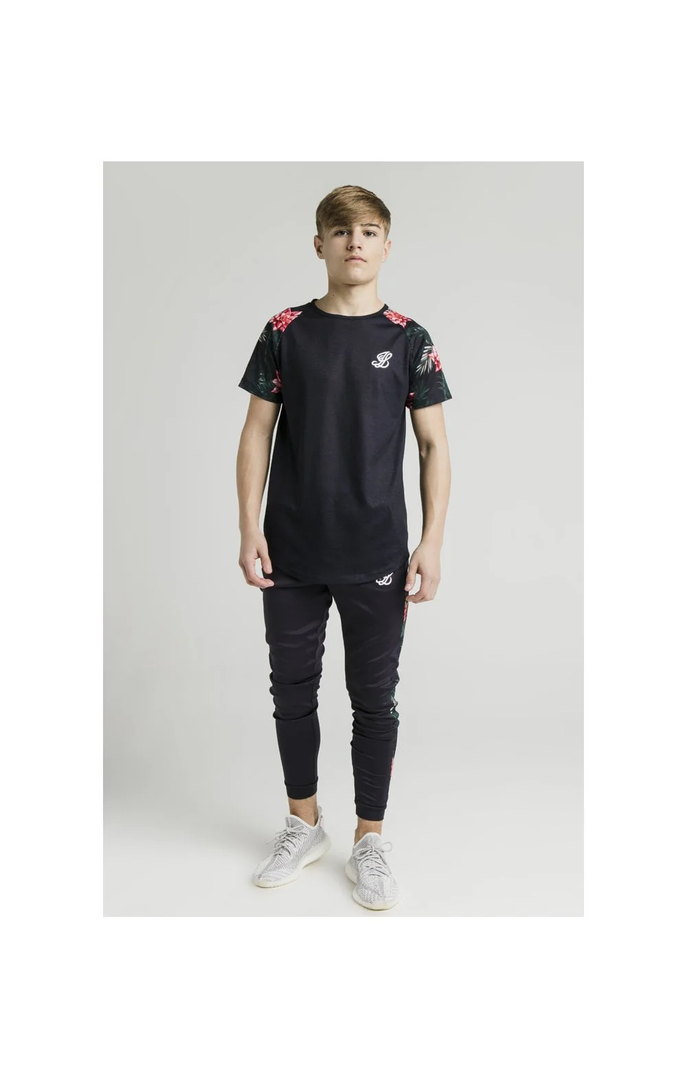 Illusive London Panel Joggers - Navy & Floral - Image 7