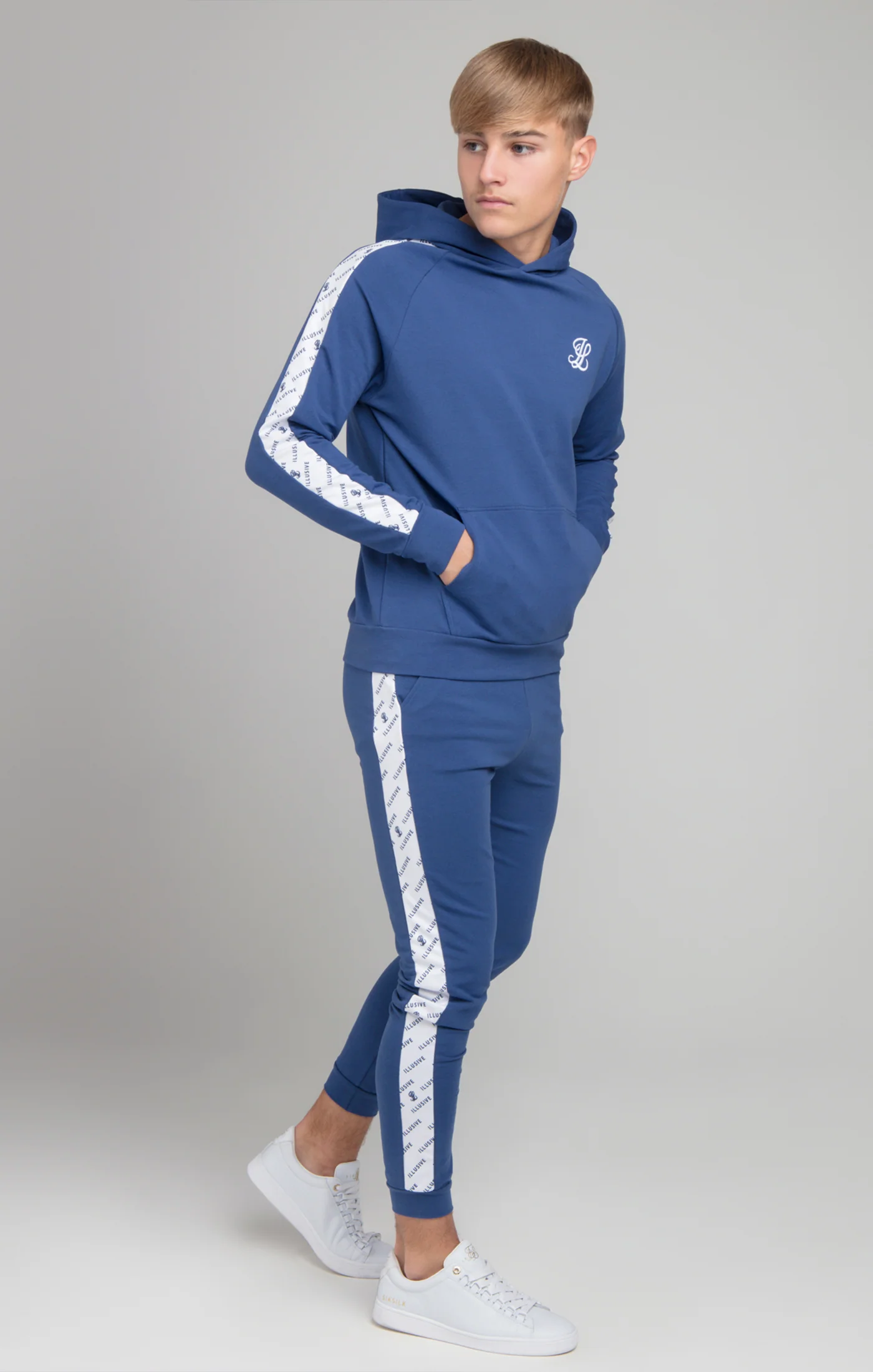 Illusive London AOP Panel Hoodie - Indigo - Image 3
