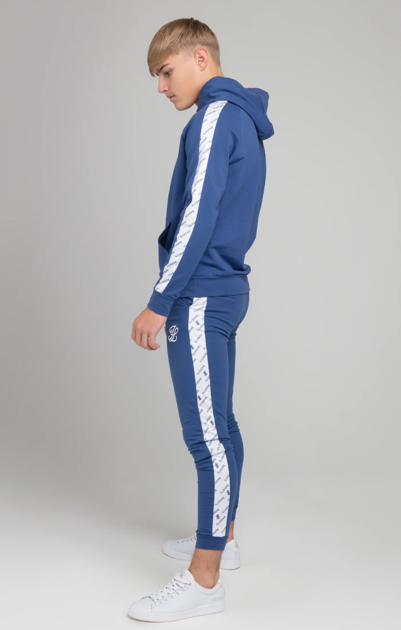 Illusive London AOP Panel Hoodie - Indigo - Image 5