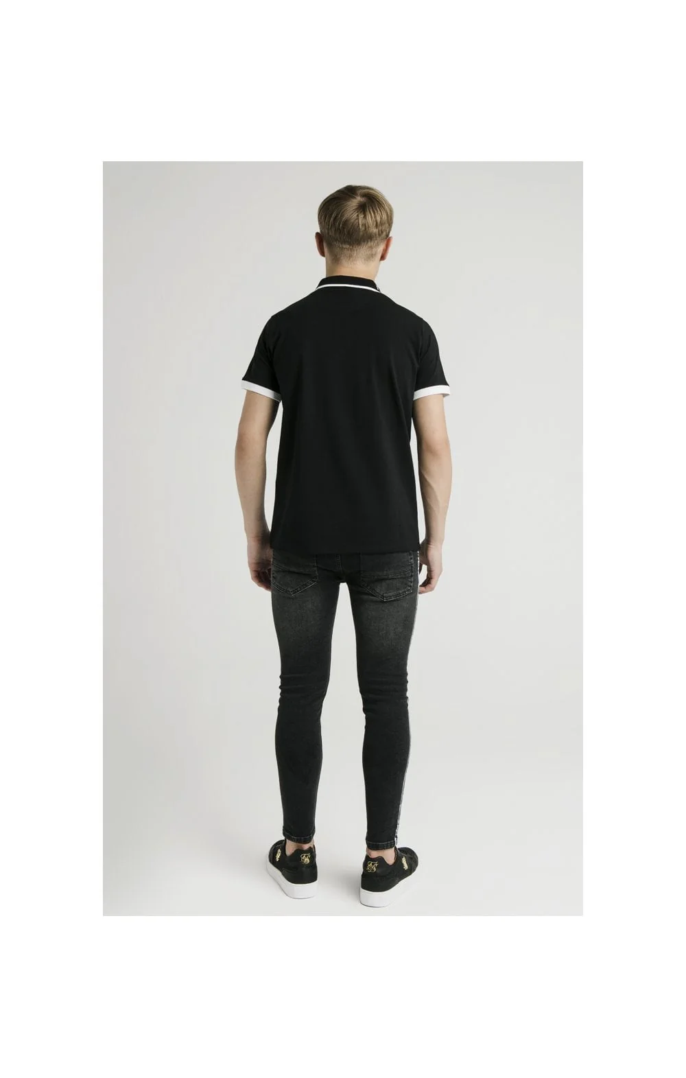 Illusive London S/S Polo Tee - Black & White - Image 5