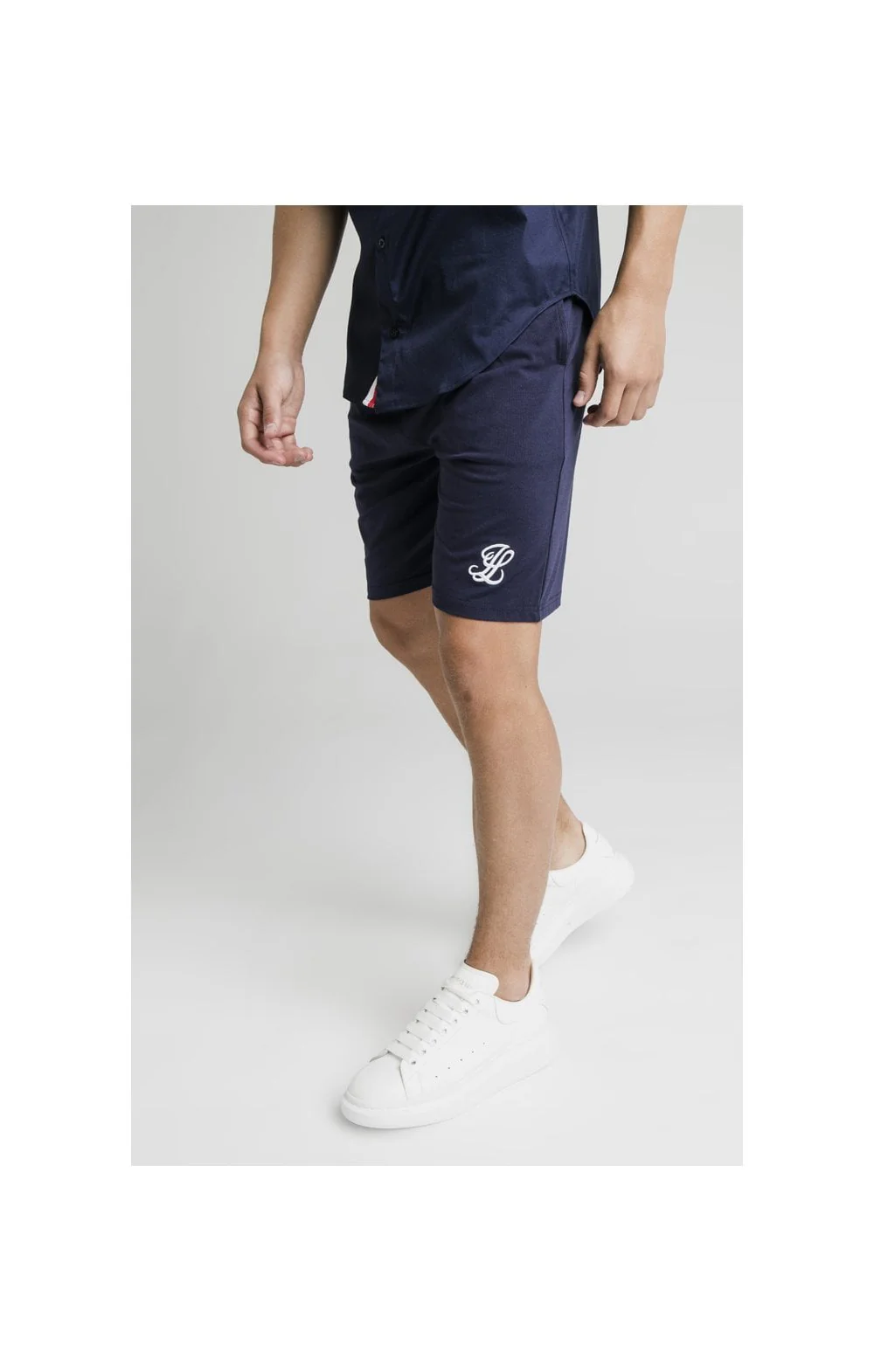 Illusive London Side Tape Jersey Shorts - Navy - Image 3