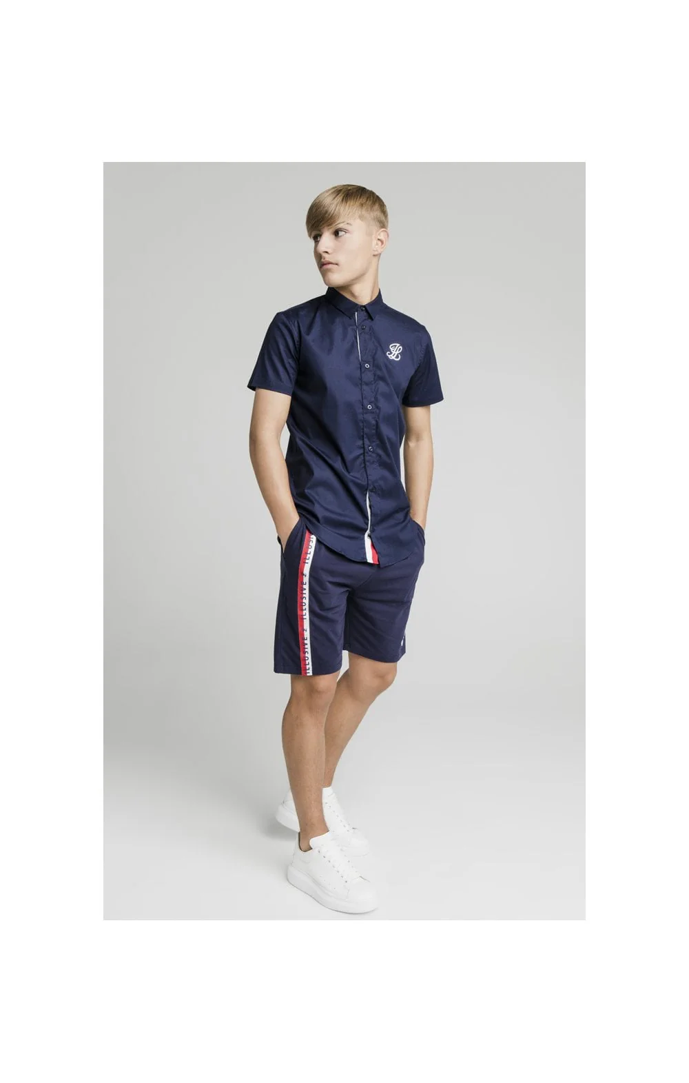 Illusive London Side Tape Jersey Shorts - Navy - Image 6