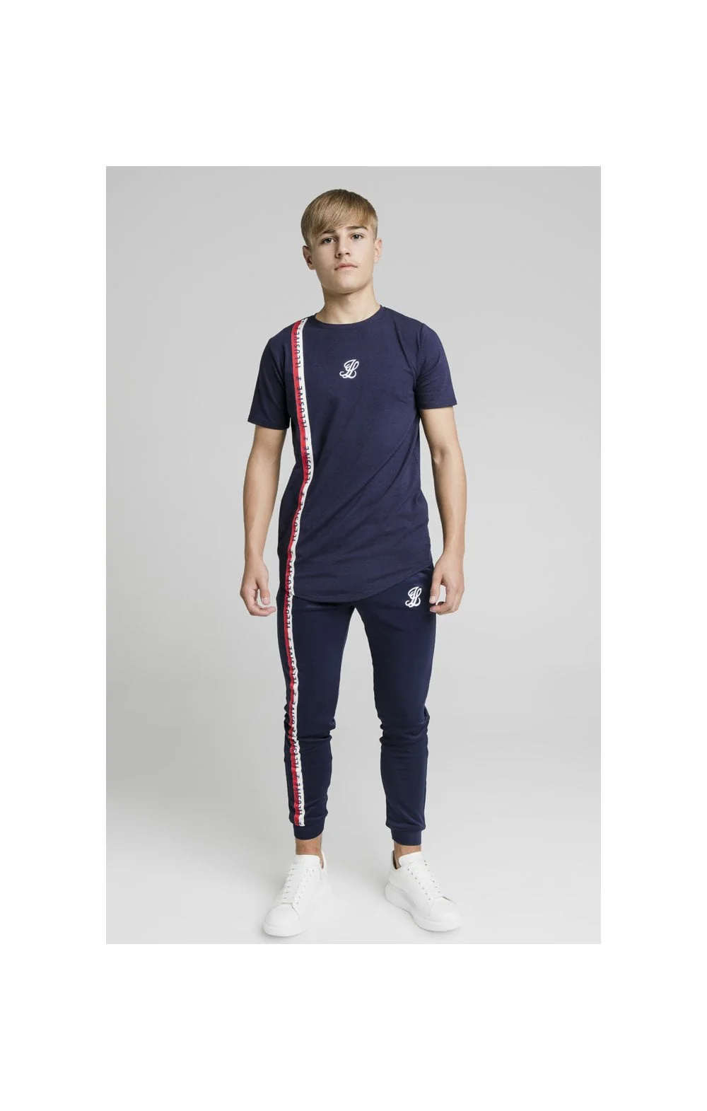 Illusive London Side Tape Joggers - Navy - Image 6